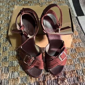 Zara Brown Strappy Platform Sandal